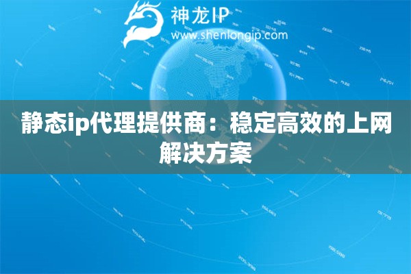 静态ip代理提供商：稳定高效的上网解决方案