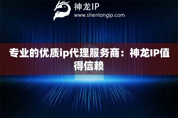 专业的优质ip代理服务商：神龙IP值得信赖