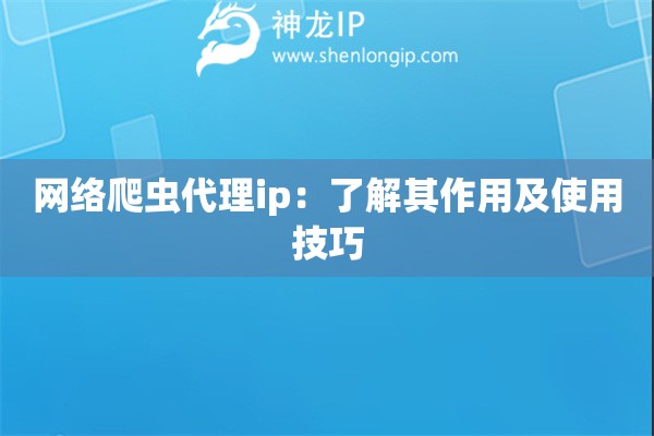 网络爬虫代理ip：了解其作用及使用技巧